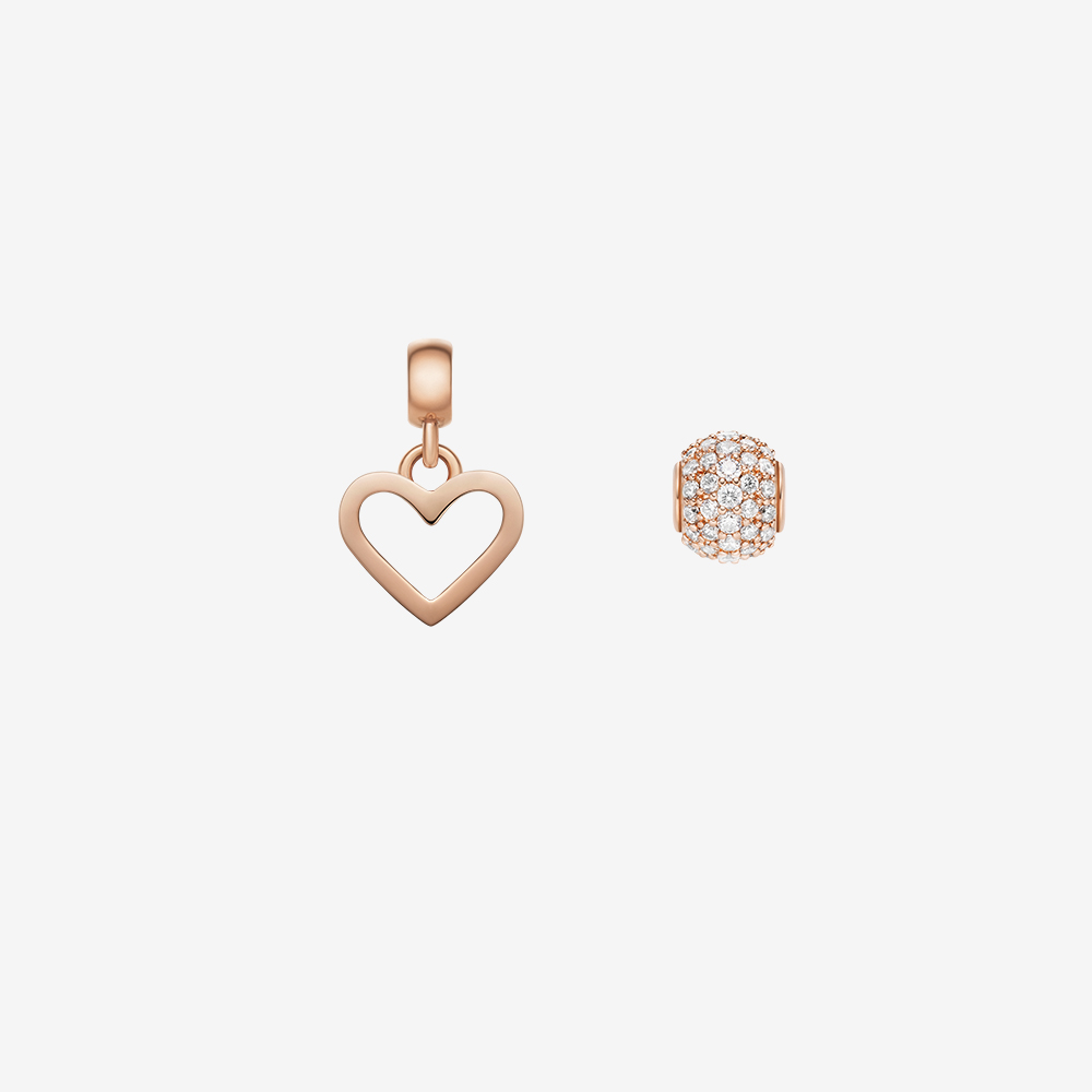 PANDORA 794429C01 Red Murano Glass Heart Double Dangle Charm