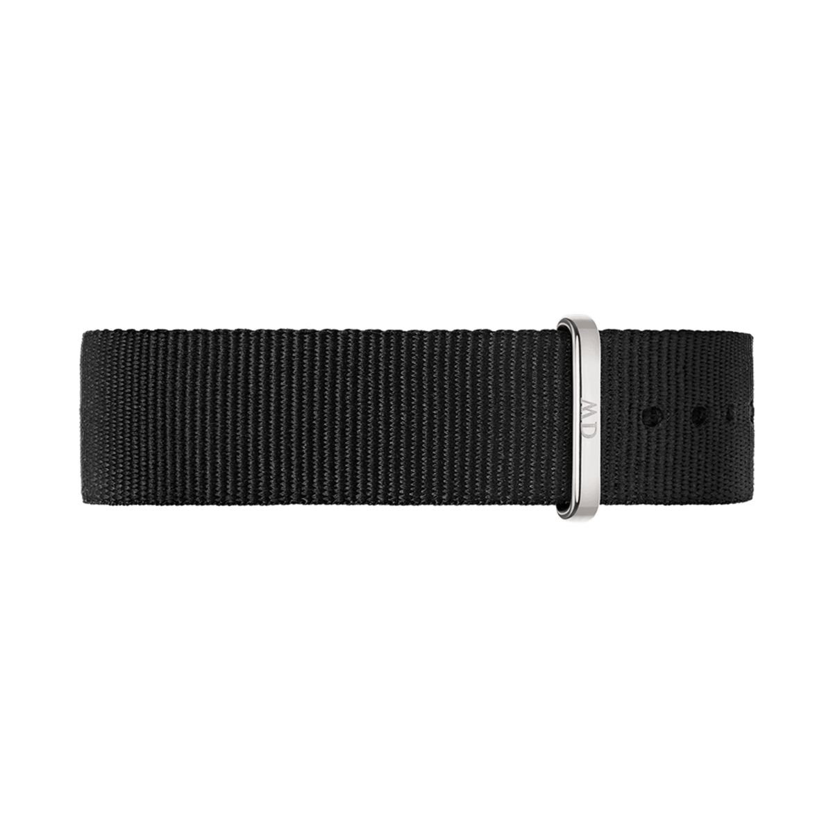 Black polyester NATO watch strap with a sleek gold buckle and hardware, featuring a minimalist design and adjustable fit, ideal for both men’s and women’s timepieces.