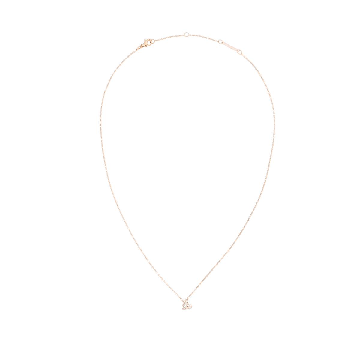 Fine rose gold chain necklace with an adjustable length, featuring a sparkling Capricorn zodiac pendant at the centre.