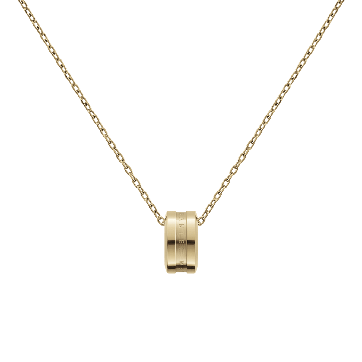 Gold-plated Elan Necklace by Daniel Wellington featuring a polished ring pendant on a fine adjustable chain, showcasing a minimalist and elegant design.