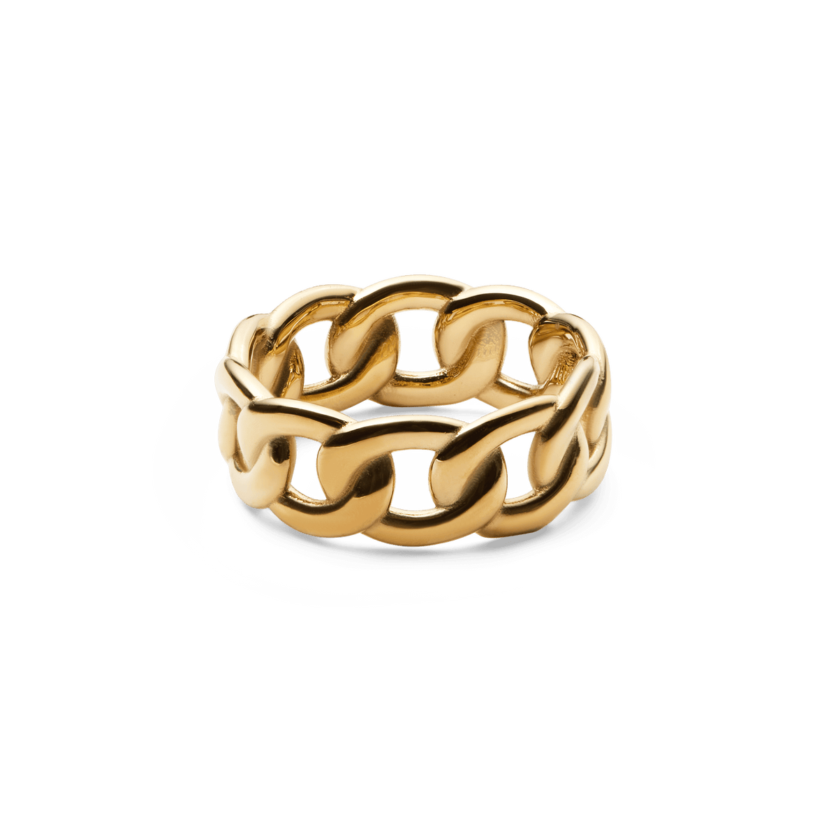 Daniel Wellington Chunky Chain Ring Gold featuring interlocking, rounded links with a polished gold finish and contemporary chain design.