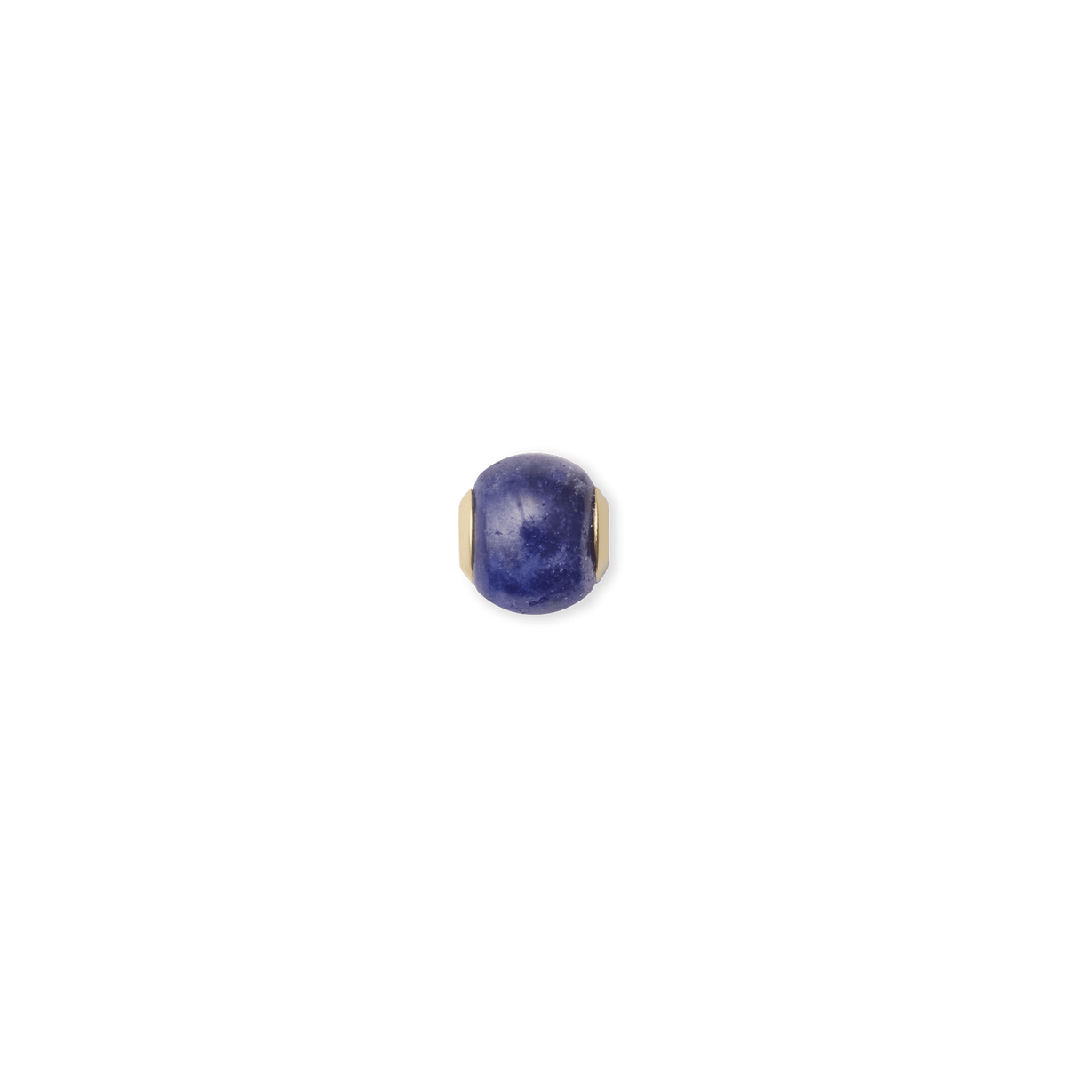 Blue Spot Orb Gold Charm featuring a rounded semi-precious blue stone with natural veining, set in a gold-tone stainless steel frame, shown against a plain background.