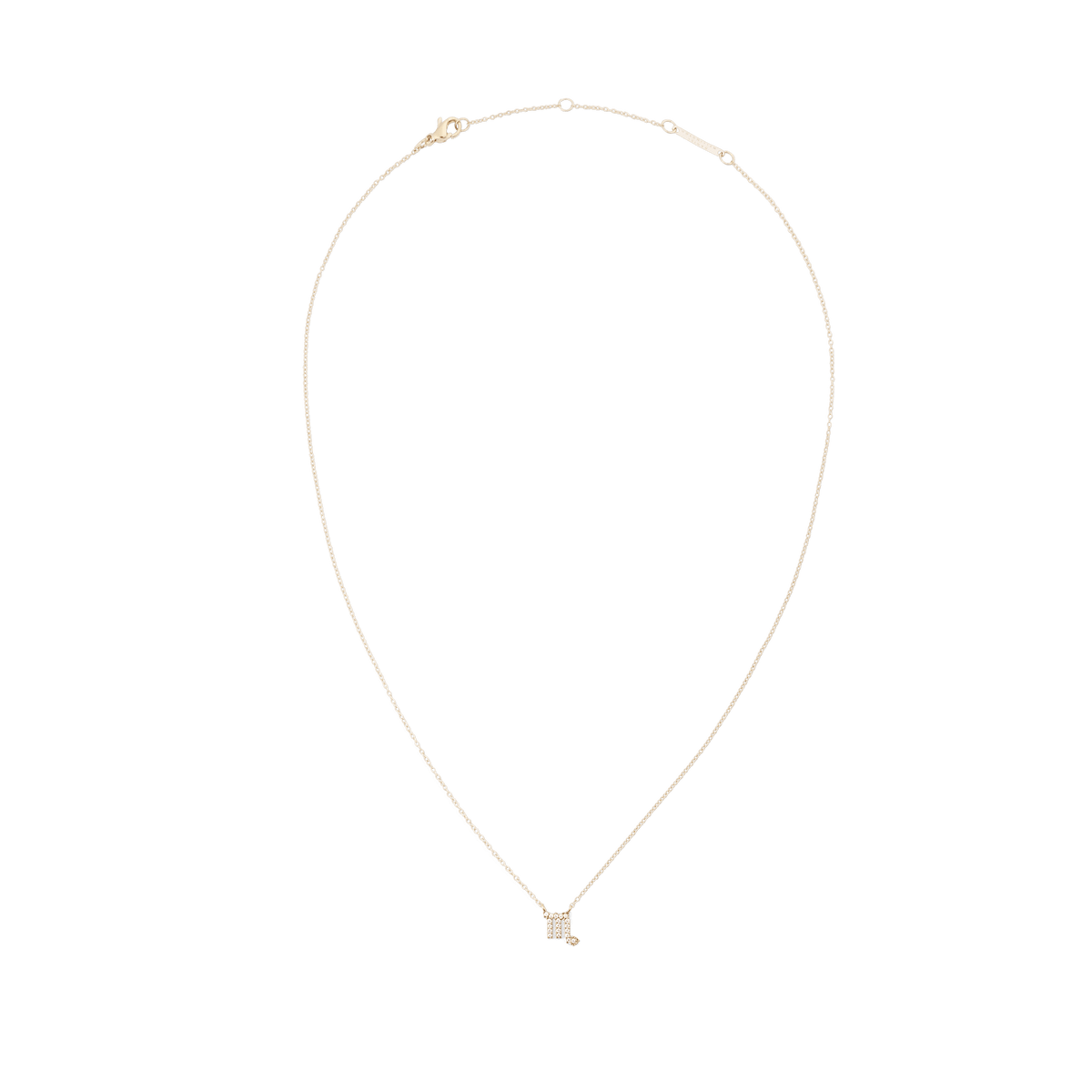 Crystal Zodiac Chain Necklace Gold featuring a fine adjustable gold chain and a sparkling Scorpio zodiac pendant.