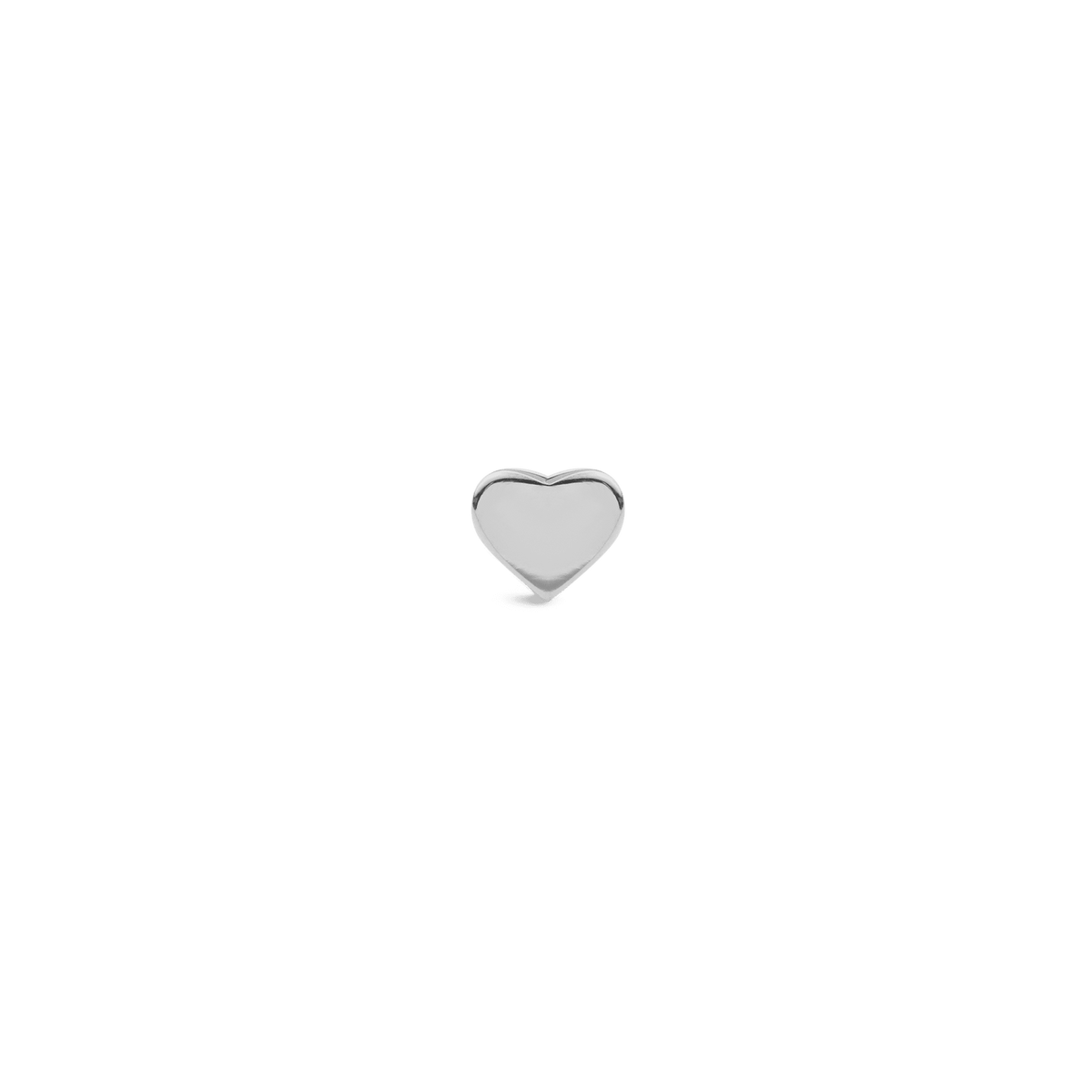 Polished silver heart-shaped stud earring crafted from stainless steel, featuring a minimalist and elegant design.