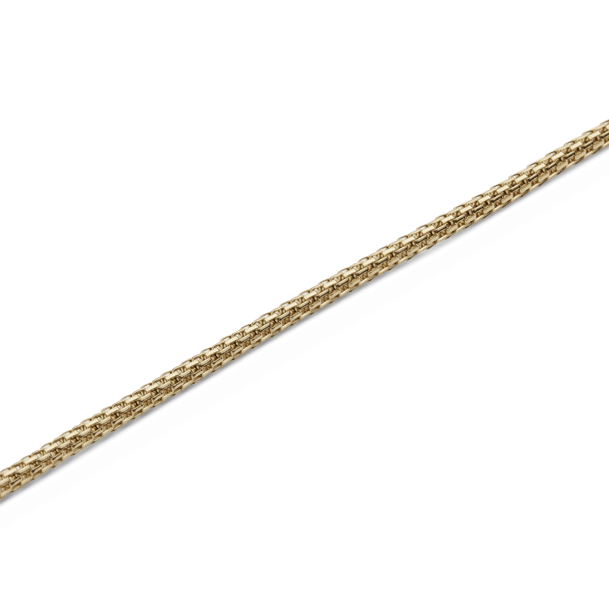 Close-up of the Tide Mesh Necklace Gold 1.8, showcasing its intricate gold mesh texture and polished finish for a refined, contemporary look.