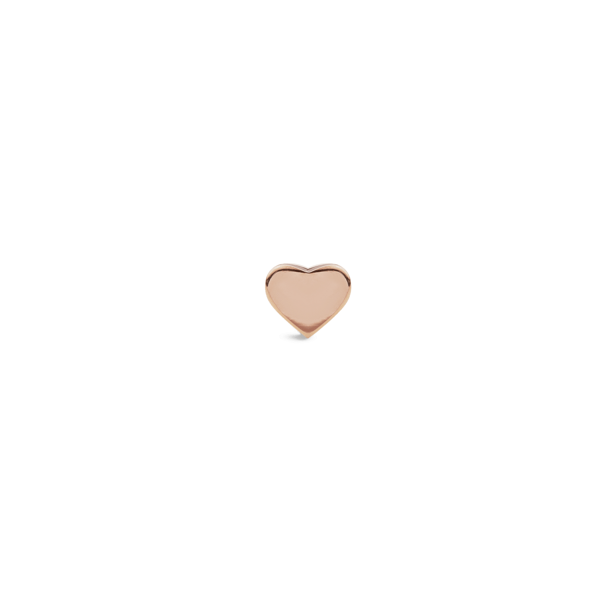 Petite heart-shaped stud earring in polished rose gold, crafted from stainless steel with a minimalist, elegant design.