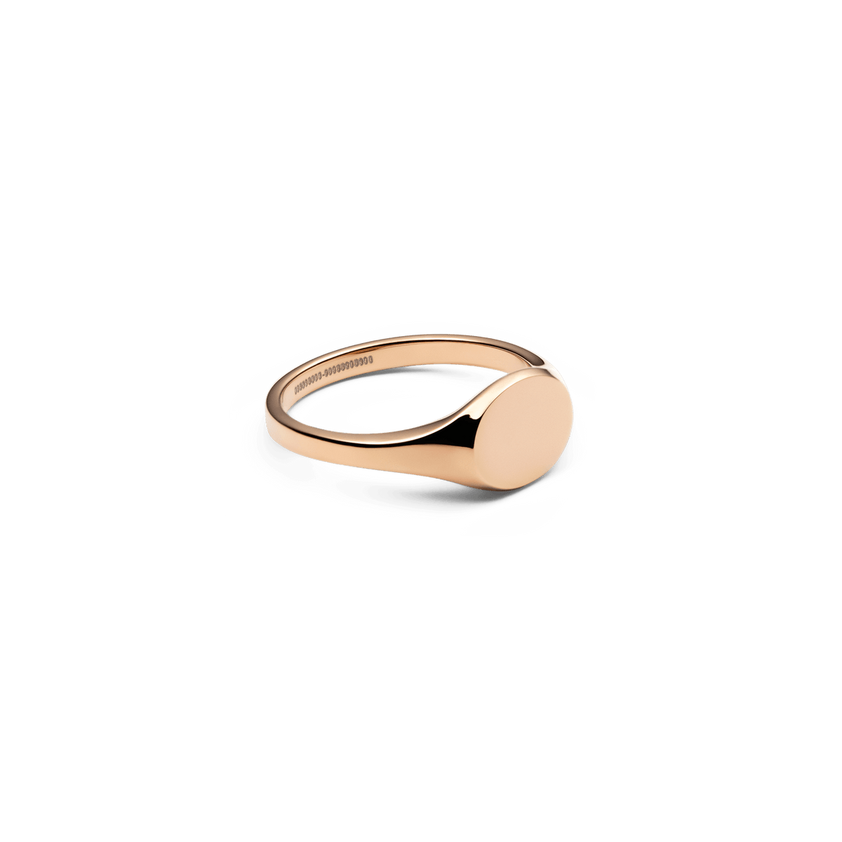 Classic Mini Signet Ring in rose gold, featuring a sleek, flat oval face and a polished, minimalist band crafted from stainless steel with a refined finish.
