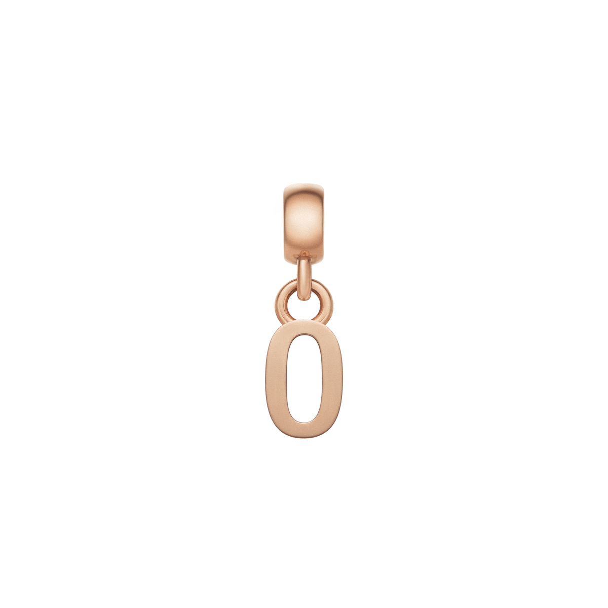 Rose gold letter O charm with a smooth, polished finish and petite silhouette, ideal for customising charm bracelets or necklaces with a personal touch.