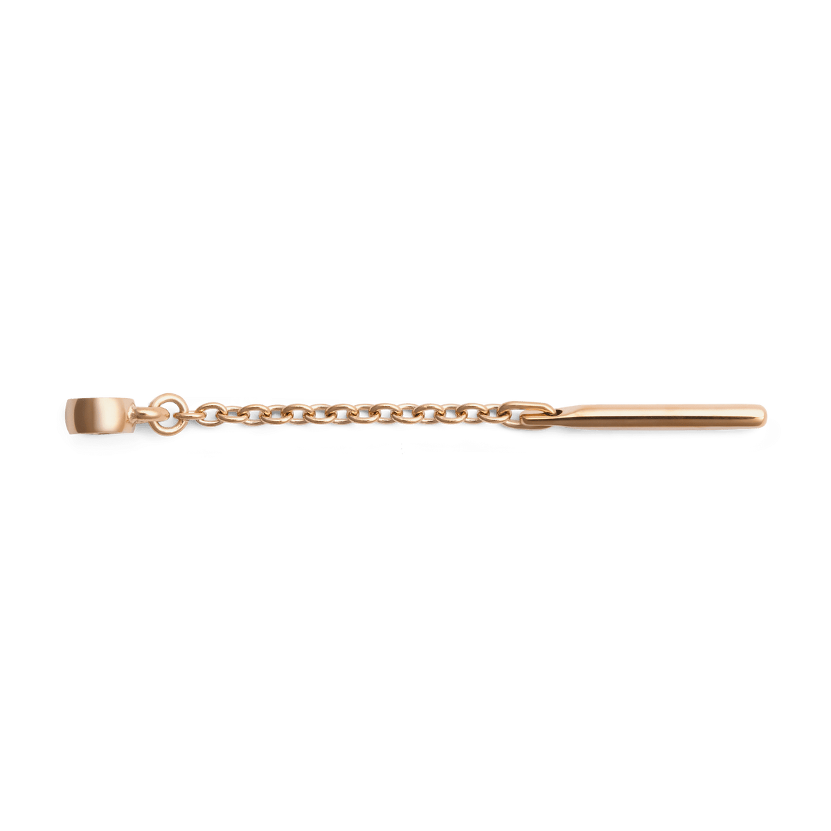 Rose gold charm extension chain featuring a delicate, polished finish and minimalist design, crafted from stainless steel with a secure silicone-lined clasp for easy attachment to bracelets or necklaces.