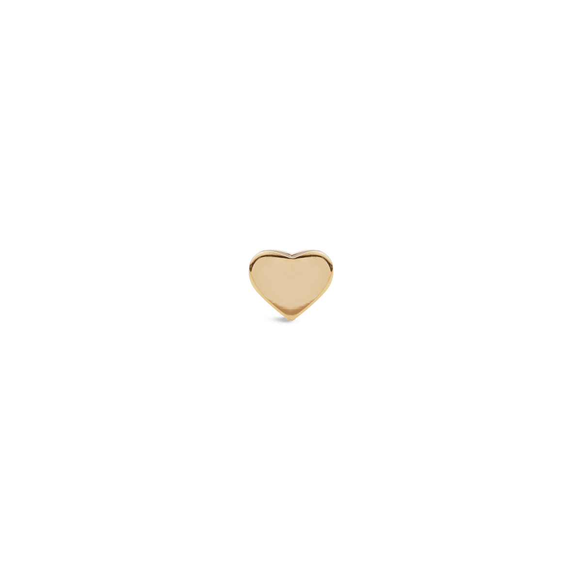 Petite gold heart stud earring with a polished finish, crafted from stainless steel and PVD gold plating.