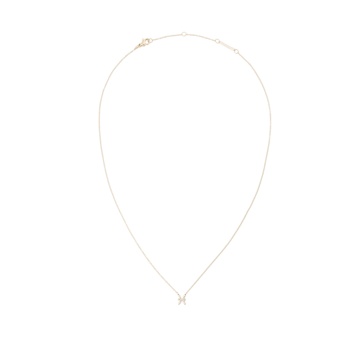 Delicate gold chain necklace with an adjustable length, featuring a crystal-embellished zodiac pendant and secure lobster clasp.