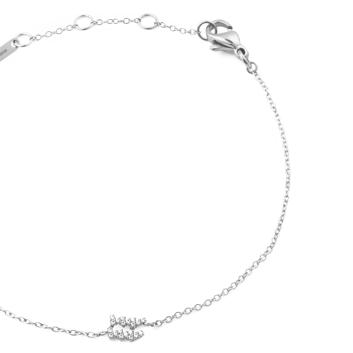 Crystal Zodiac Chain Bracelet Silver with an adjustable fine chain and a sparkling cubic zirconia zodiac charm at the centre.