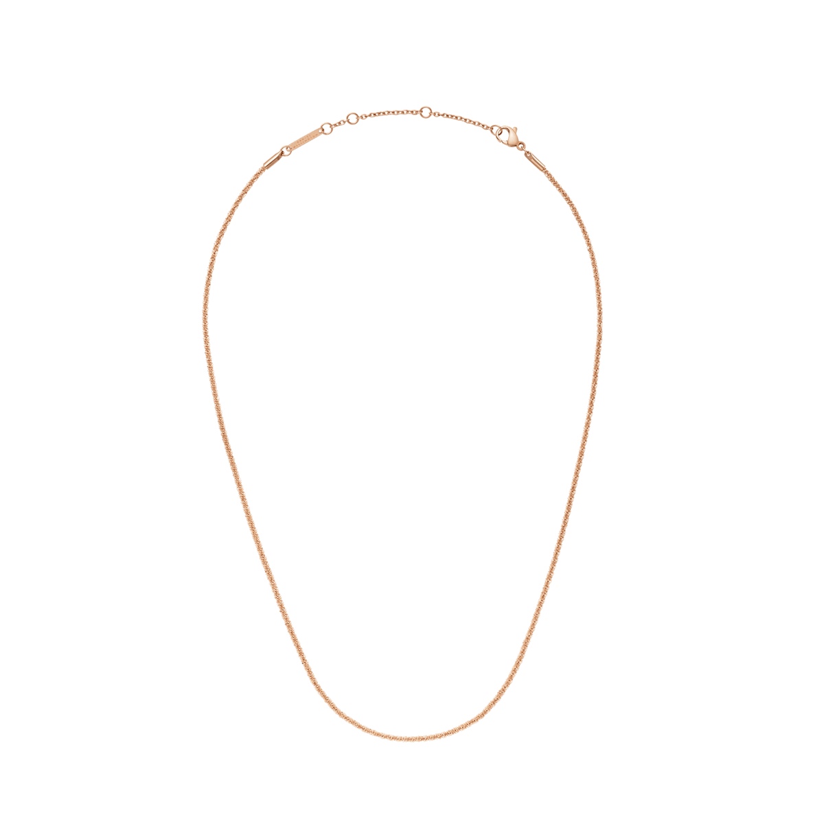 Twisted Chain Necklace RG in rose gold, featuring a fine twisted design and a polished clasp.