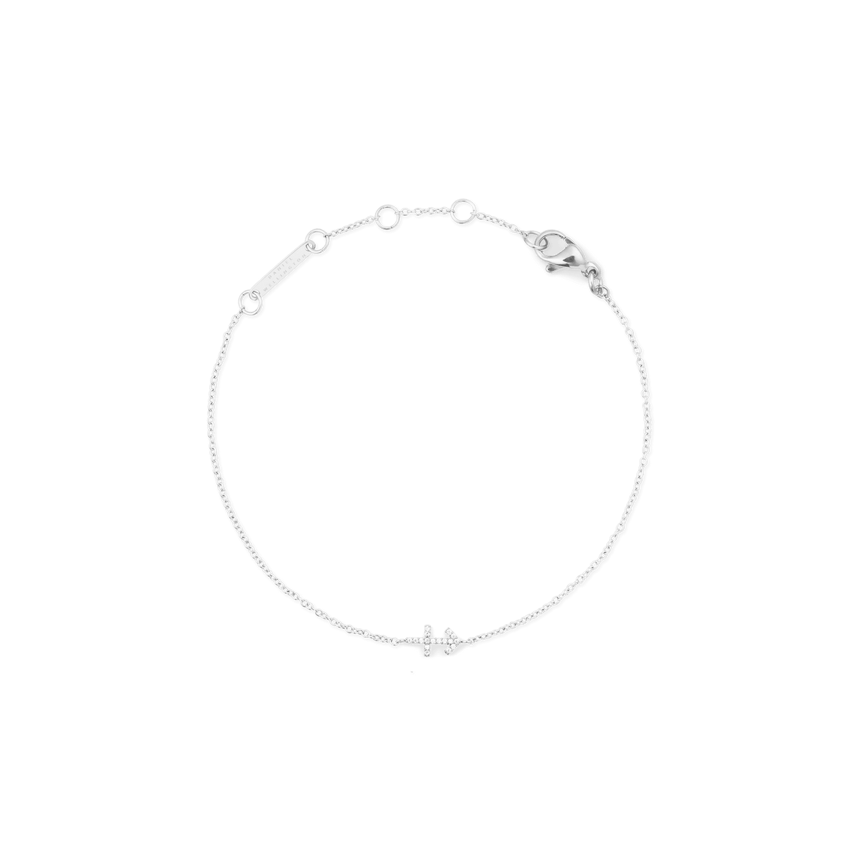 Crystal Zodiac Chain Bracelet Silver featuring an adjustable fine chain and a sparkling cubic zirconia Sagittarius zodiac charm.