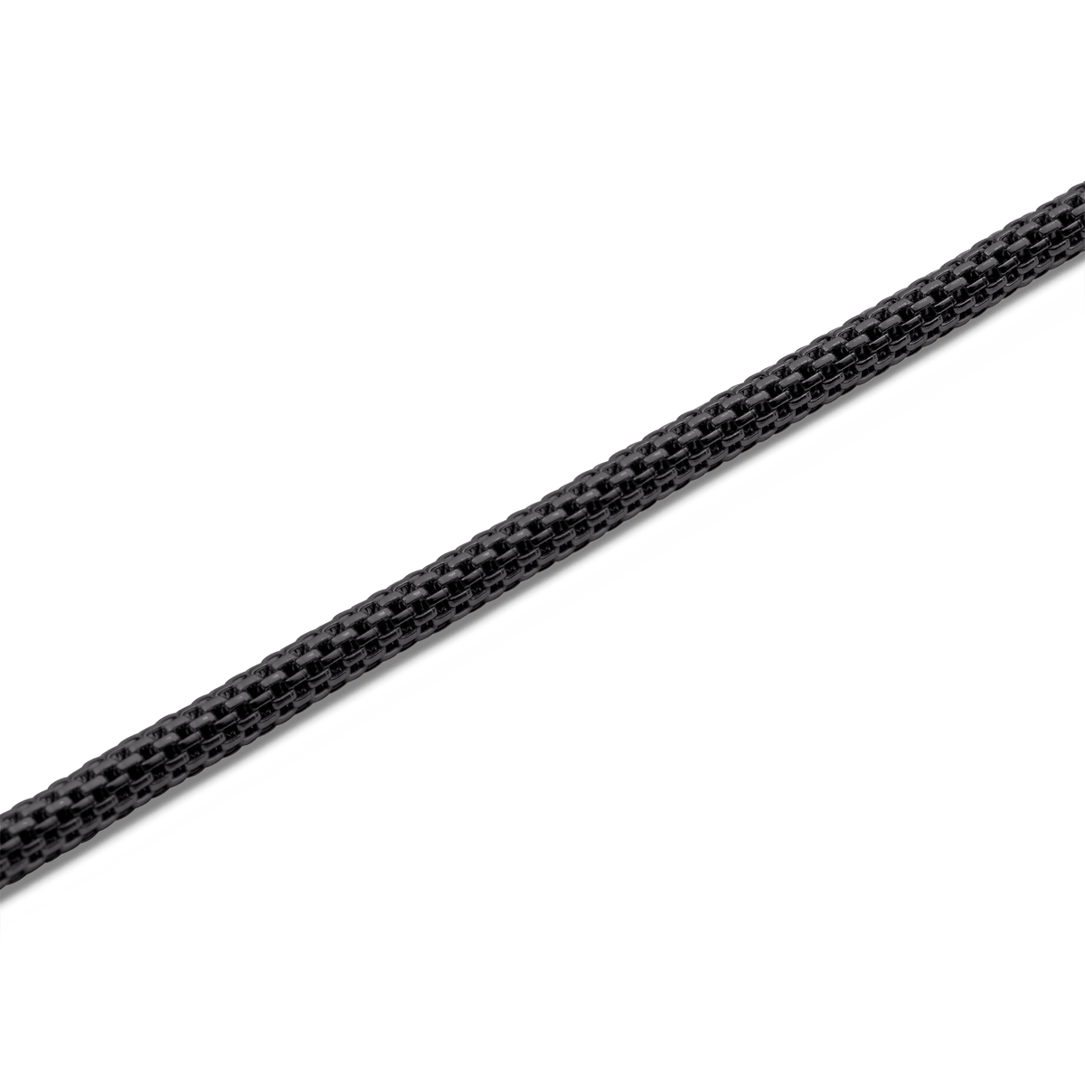 Close-up of the Tide Mesh Necklace Black 2.8, highlighting its fine black stainless steel mesh chain and subtle textured finish.