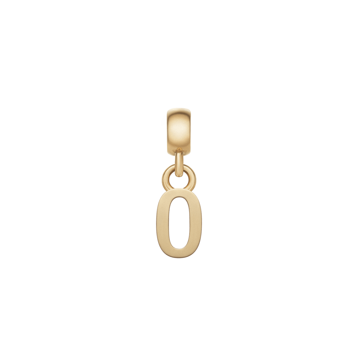 Gold letter O charm with a smooth, polished finish and an adjustable clasp, ideal for adding a personalised touch to bracelets or necklaces.
