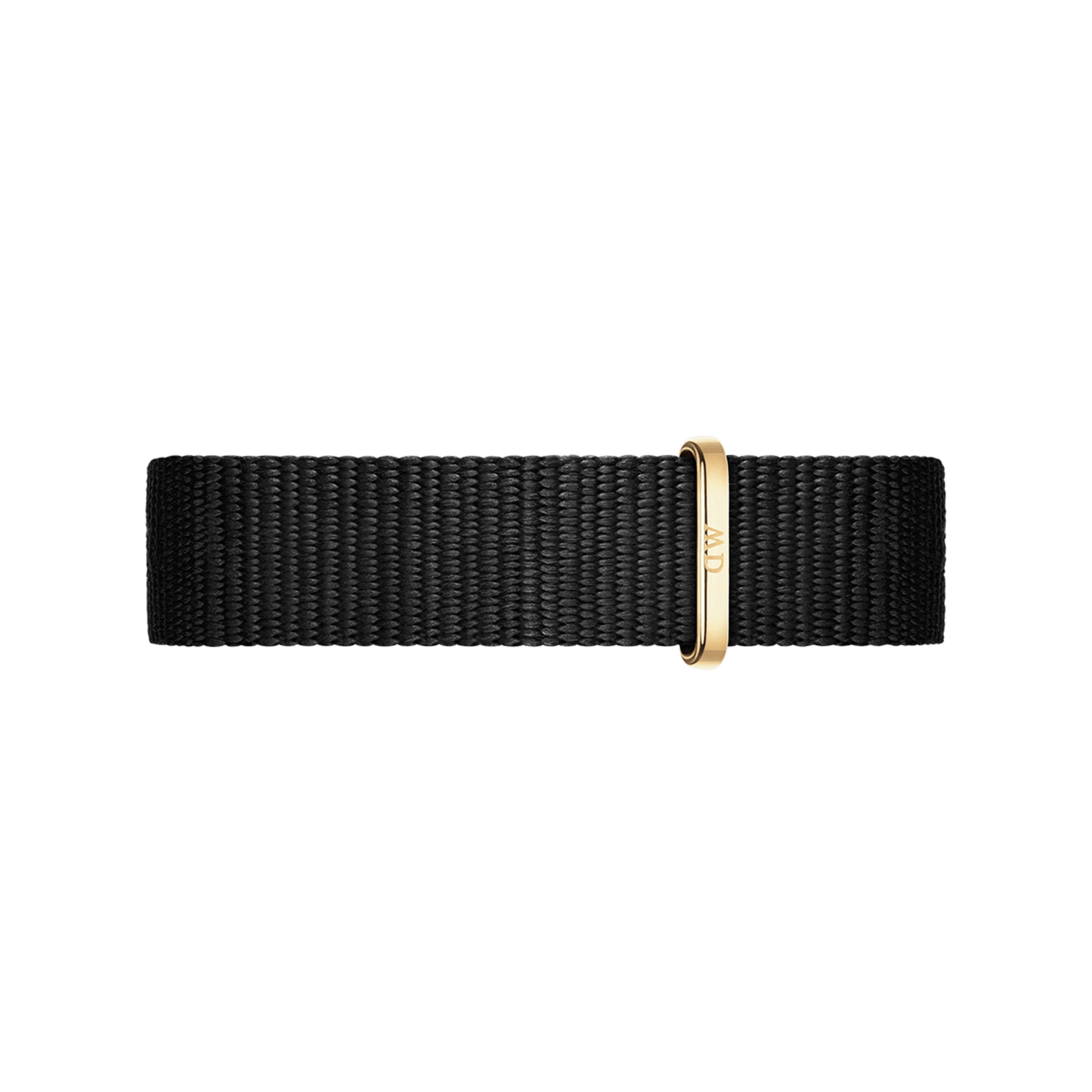 Cornwall Strap Gold featuring a black woven polyester NATO design with a polished gold buckle and hardware, offering a refined and versatile look for any watch.