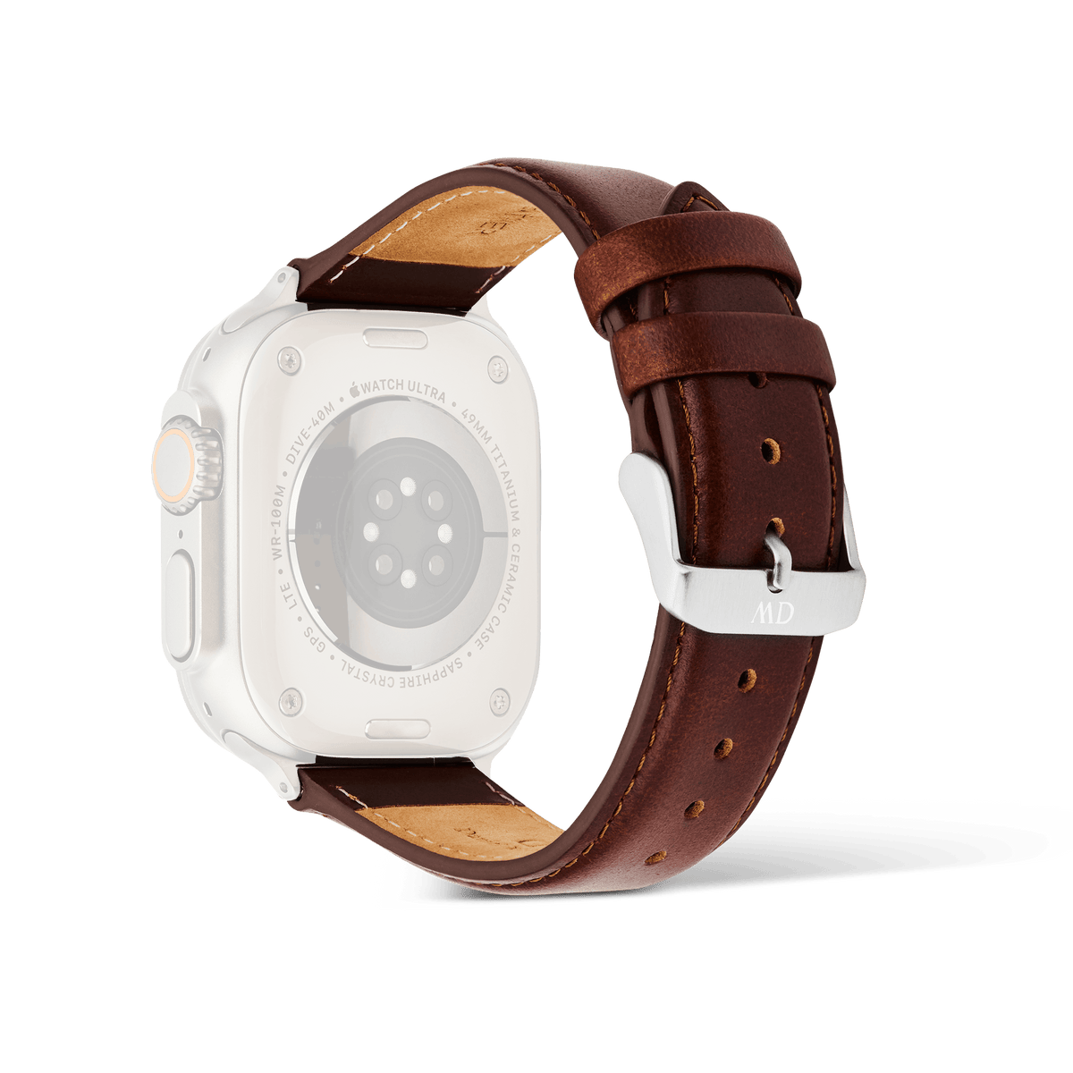 Smartwatch Strap Leather St Mawes Silver