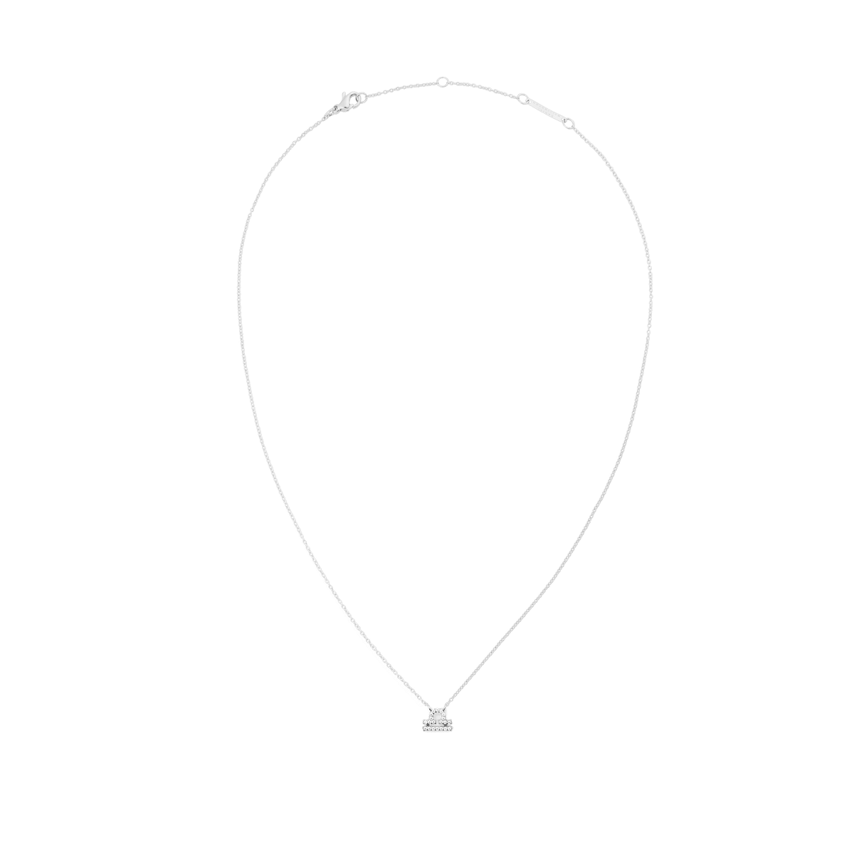 Crystal Zodiac Chain Necklace Silver featuring a delicate silver chain and a sparkling zodiac pendant with hand-set crystals.