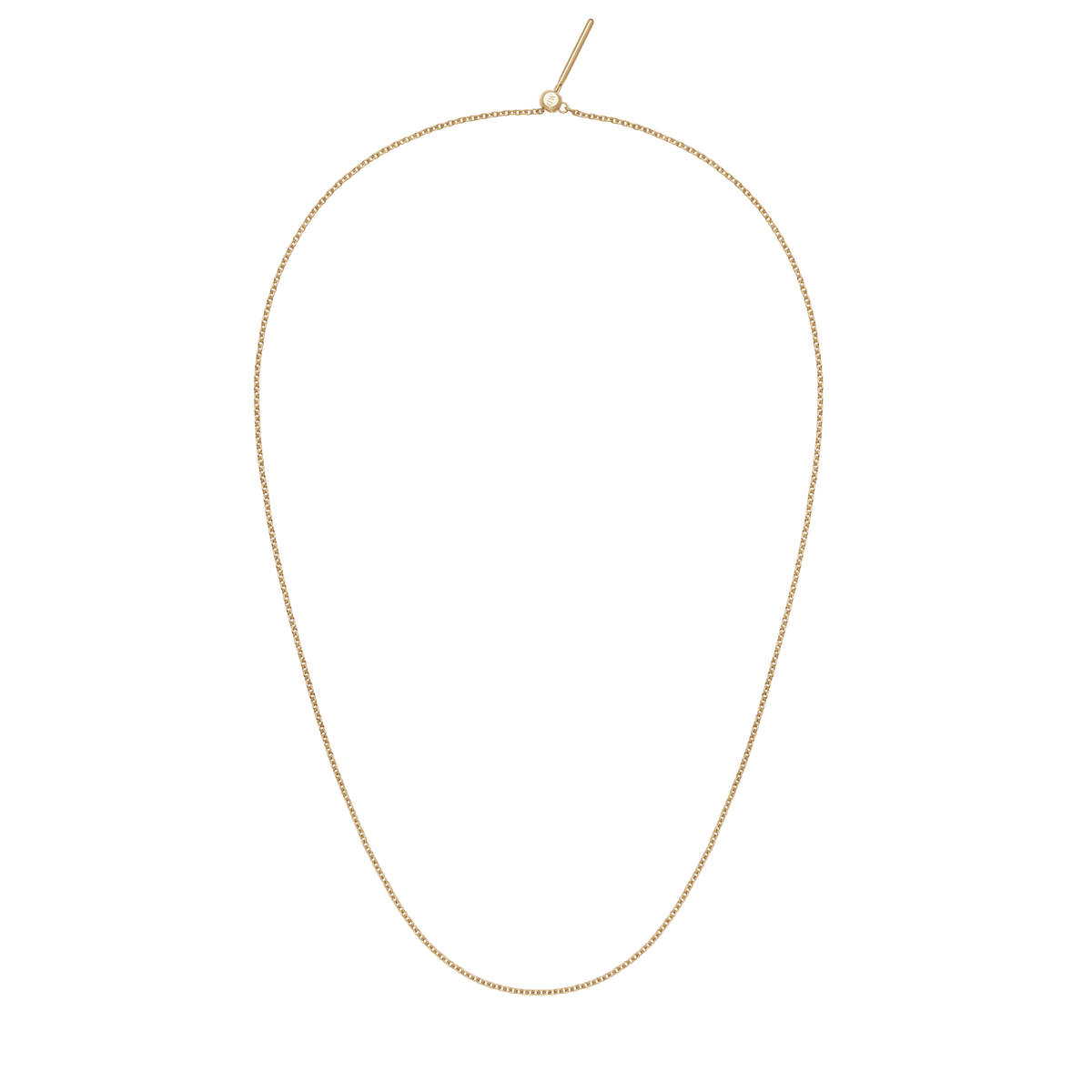 Gold PVD-plated stainless steel chain necklace featuring classic oval links and an adjustable sliding clasp, designed for adding charms and customising the fit.
