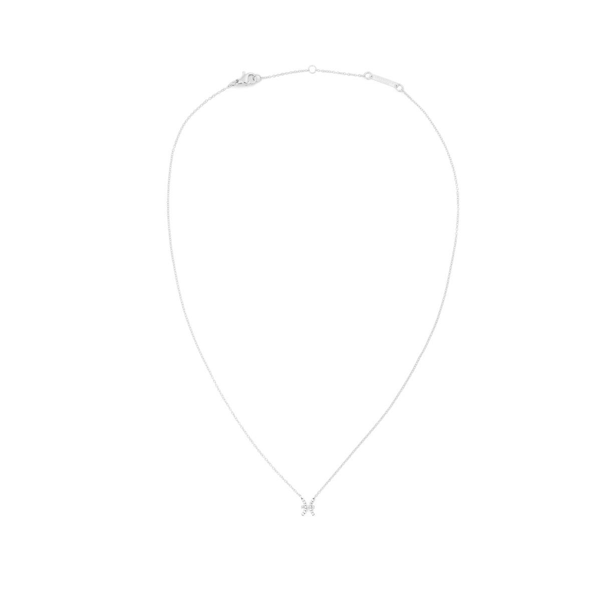 Crystal Zodiac Chain Necklace Silver with a delicate silver chain and a sparkling Pisces pendant adorned with hand-set crystals.