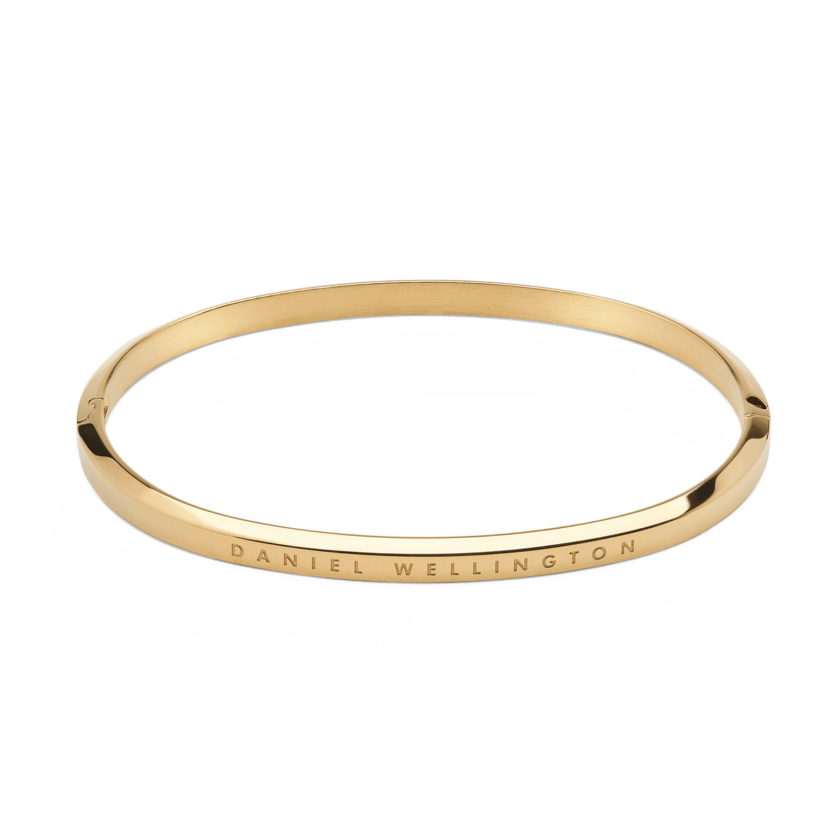 Classic Bangle Gold by Daniel Wellington, featuring a polished gold PVD finish, minimalist silhouette, and subtle engraved branding for a refined, timeless look.