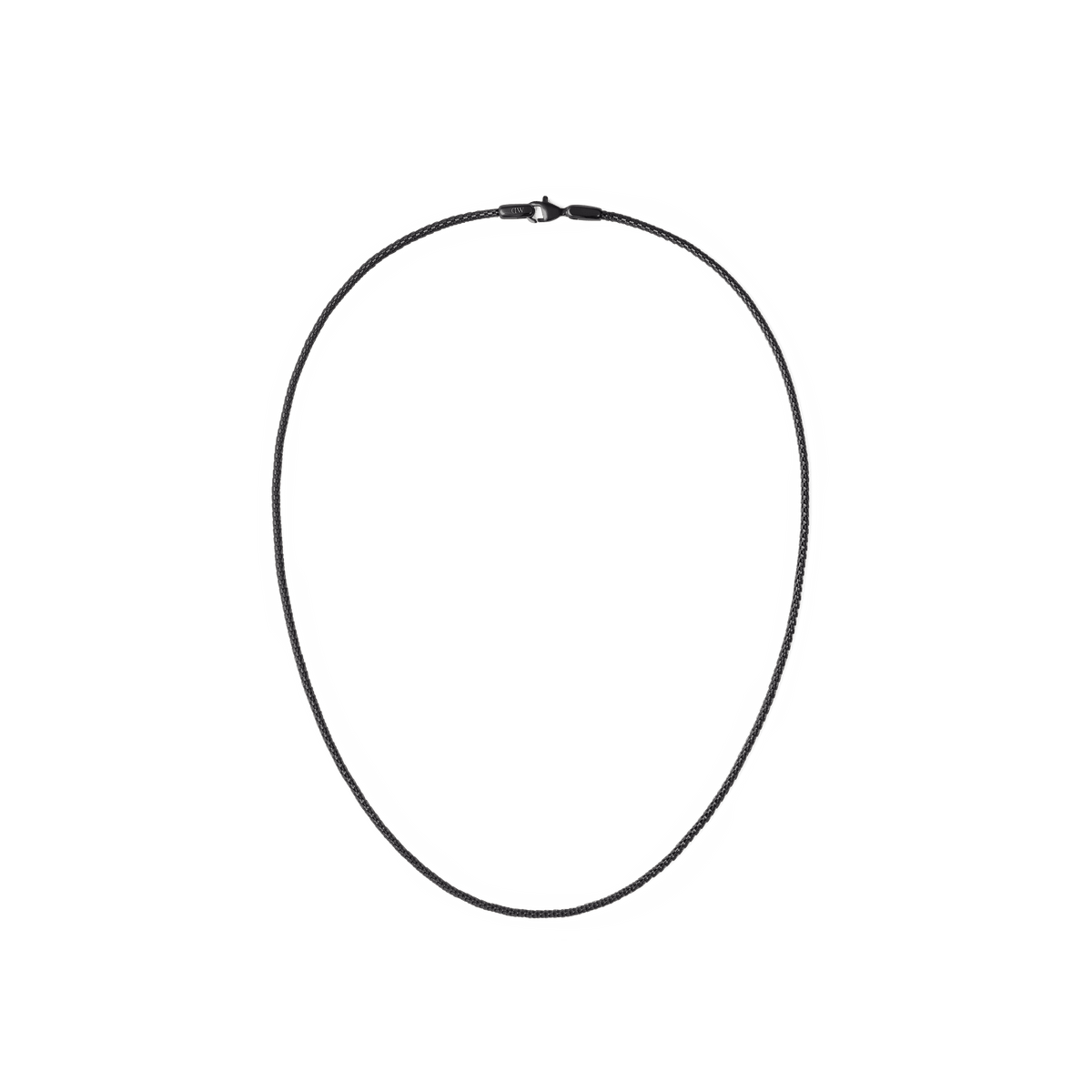 Sleek black mesh necklace crafted from 316L stainless steel, featuring a minimalist chain design with a secure lobster clasp and subtle sheen.