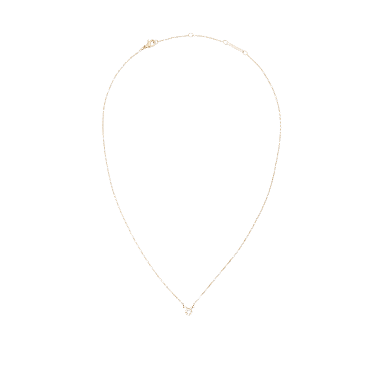 Crystal Zodiac Chain Necklace Gold with an adjustable fine gold chain and a sparkling Taurus pendant at the centre.