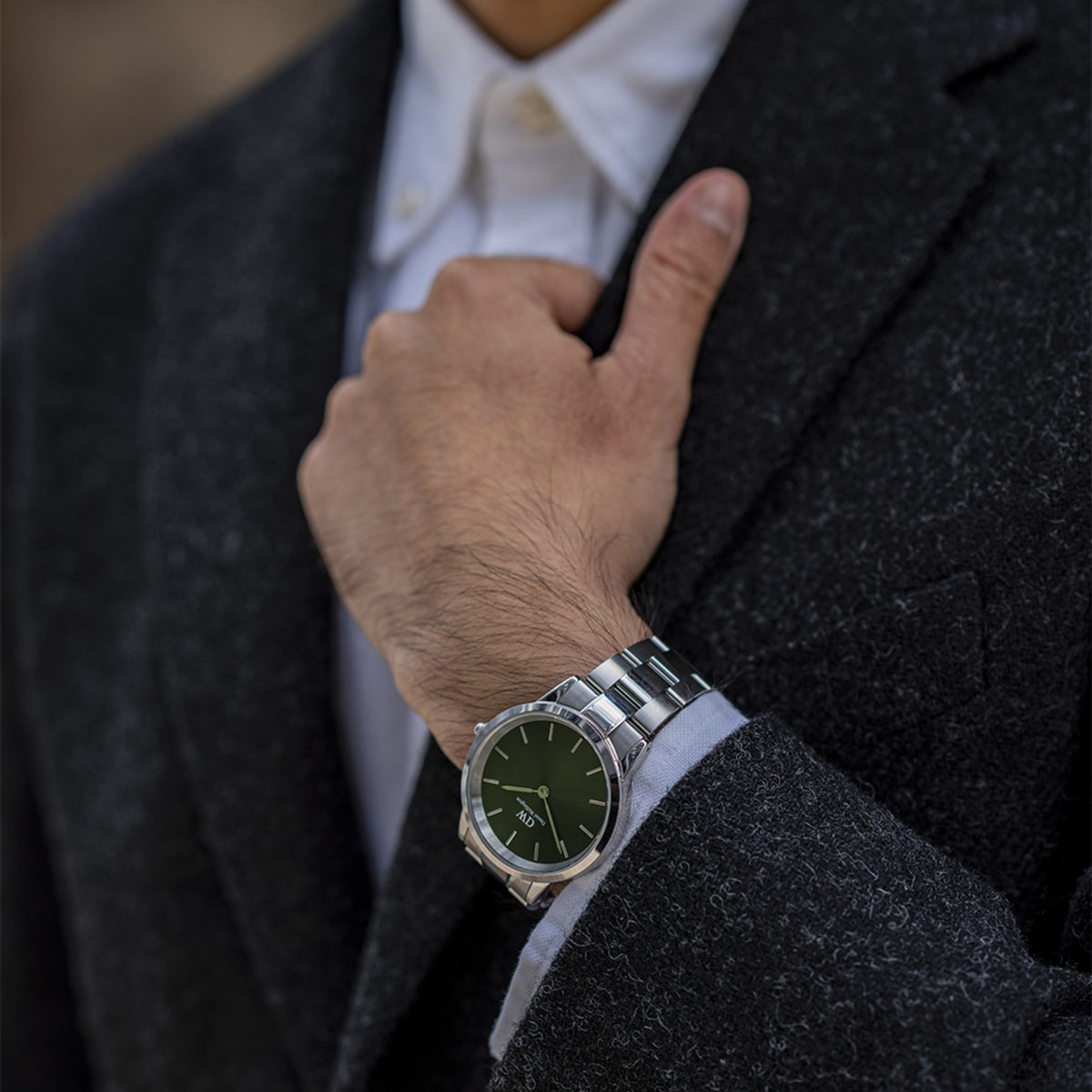 Iconic Link Emerald Green Silver