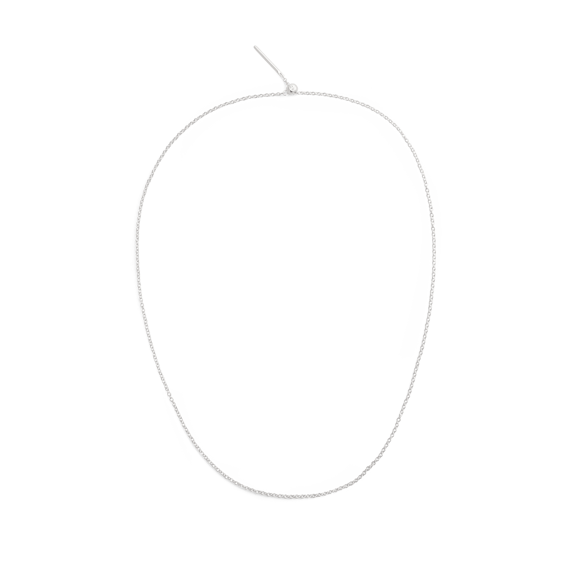 Delicate S925 sterling silver chain necklace with oval links and an adjustable sliding clasp, designed for adding charms or wearing alone.
