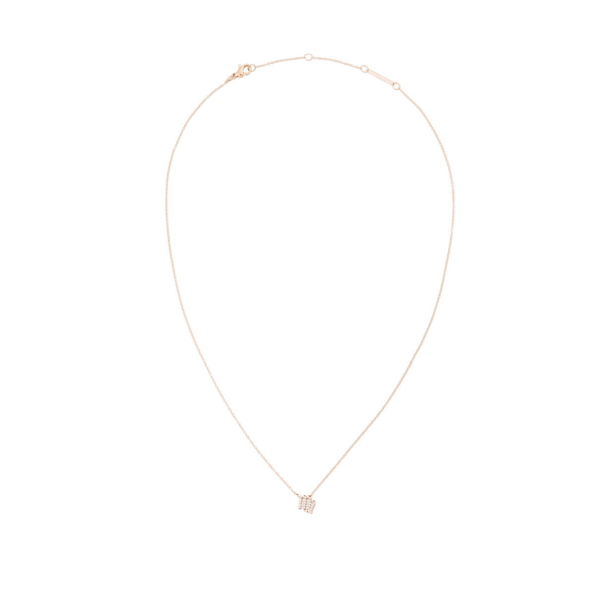Delicate rose gold chain necklace featuring a slim adjustable chain and a crystal-studded zodiac pendant.