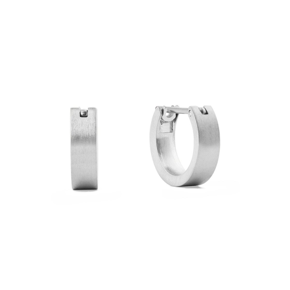 Line Earrings Brushed Silver 3.5mm