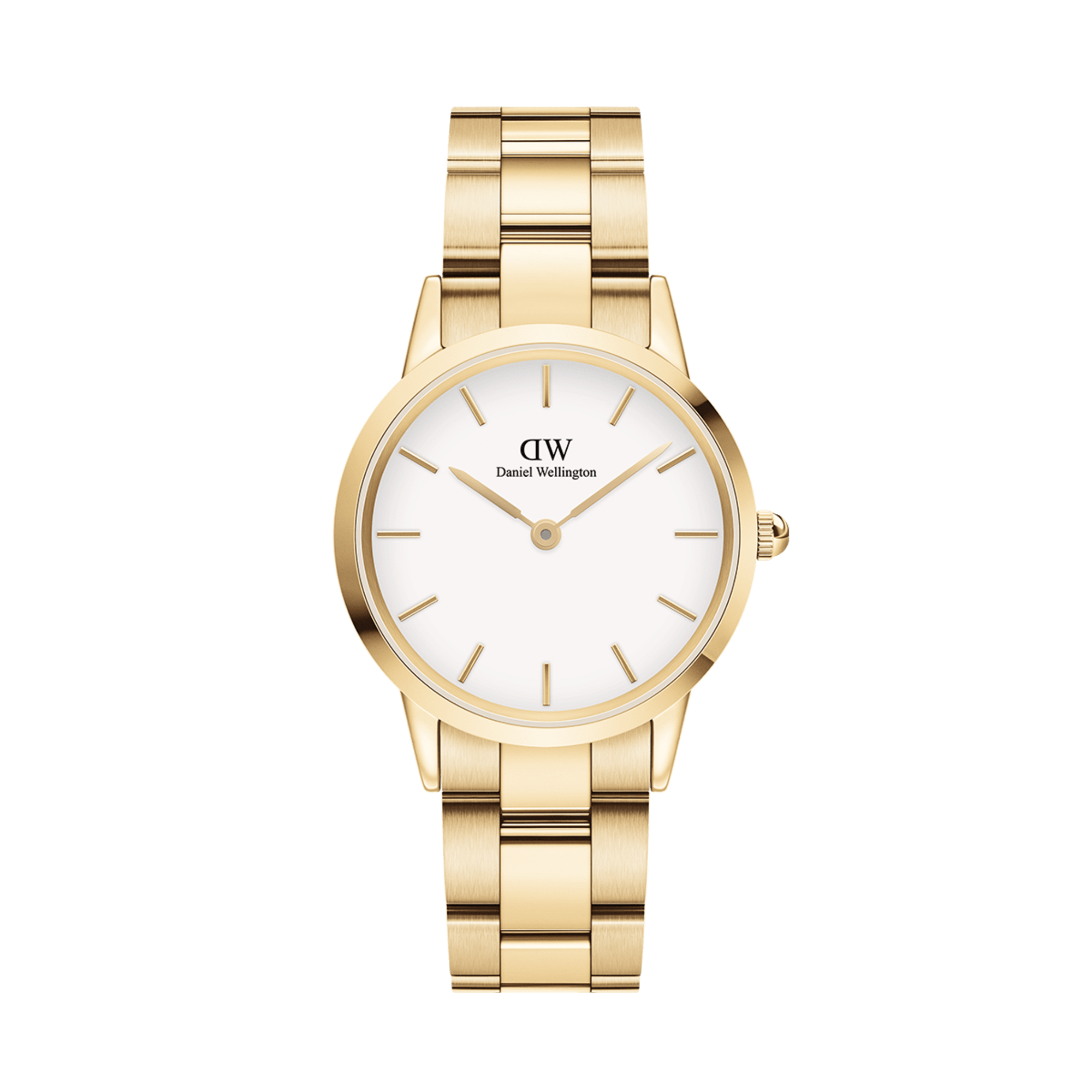 Iconic Link Women's Watch Gold with White Dial DW