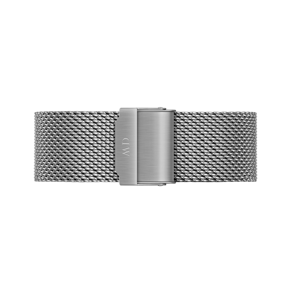 Polished stainless steel mesh strap with a brushed silver clasp, designed for the Classic Mesh Onyx watch.