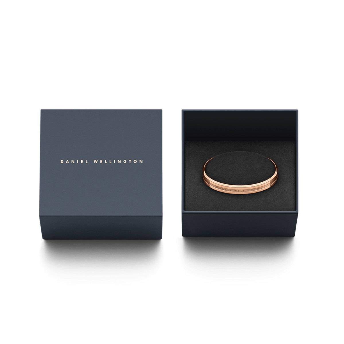 Daniel Wellington Elan Bracelet Rose Gold presented in an elegant navy gift box with gold lettering.