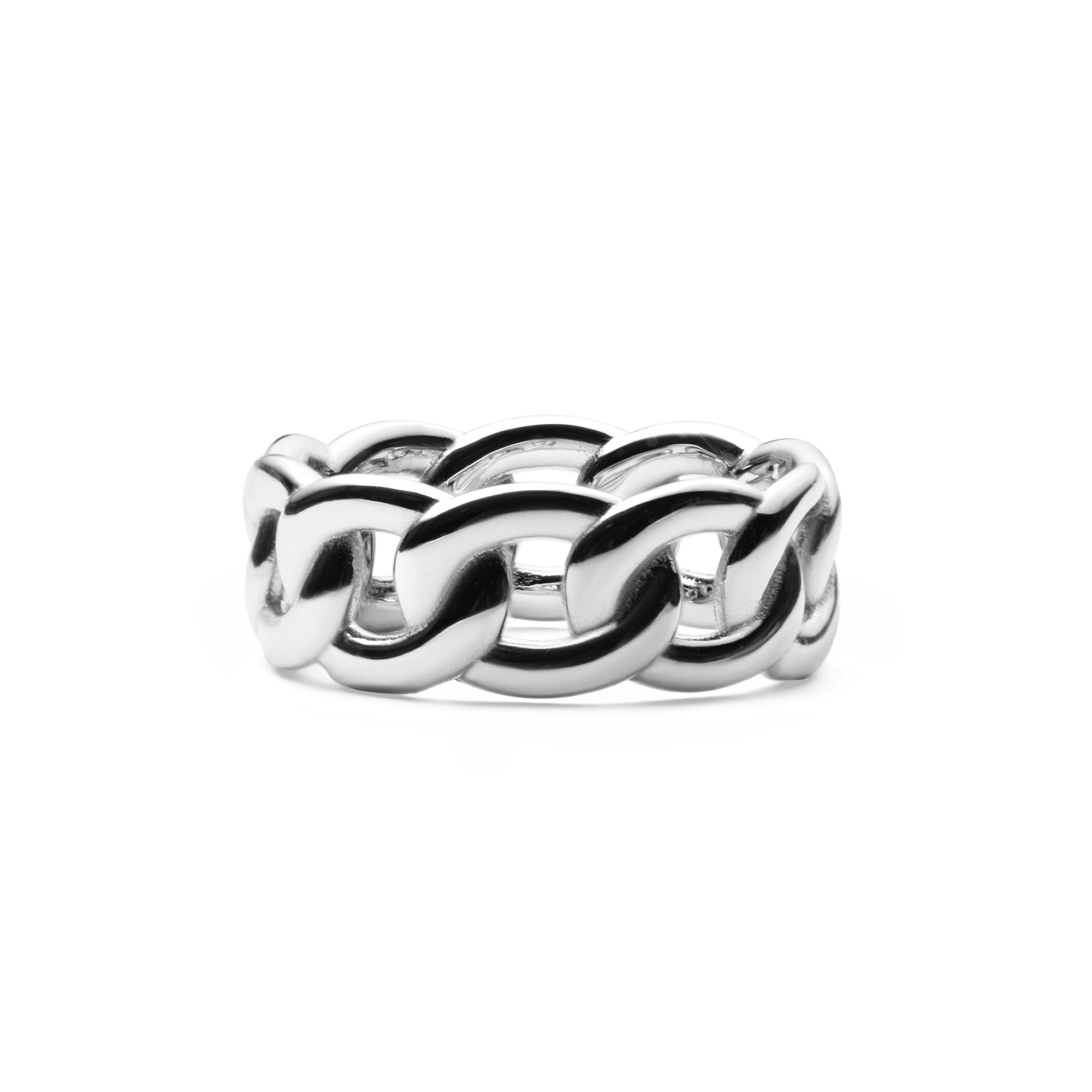 Large Chain Rings Chunky Chain Ring Silver