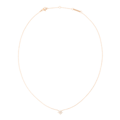 Delicate rose gold necklace with a fine chain and a star-shaped pendant, featuring white cubic zirconia crystals for a subtle, elegant sparkle.
