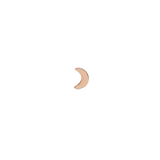 Petite crescent moon stud earring in polished rose gold finish, crafted from stainless steel with a minimalist, elegant design.