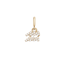 Aquarius zodiac watch charm in gold-plated stainless steel, featuring the Aquarius symbol set with sparkling cubic zirconia crystals and a polished gold loop for attaching to a watch strap.
