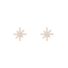 Pair of Mirelle Star Earring Rose Gold studs featuring a delicate star silhouette in rose gold-plated stainless steel, each set with sparkling white cubic zirconia crystals in a pavé setting.