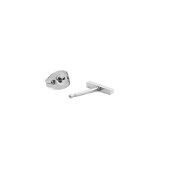 Crystal Bar Stud Silver earring shown from the side with its secure butterfly back, highlighting the slim polished bar and minimalist design.