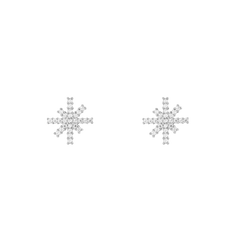 Pair of Mirelle Star Earring Silver stud earrings in a starburst design, crafted from polished stainless steel and set with sparkling white cubic zirconia crystals, shown against a plain background.