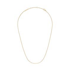 Box Chain Necklace G featuring a slim, gold-plated box chain design with a polished, minimalist finish.