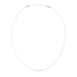 Slim silver necklace featuring a delicate bar set with white cubic zirconia crystals on a fine adjustable chain, showcasing minimalist elegance and subtle sparkle.