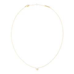 Delicate gold necklace featuring a slim chain and a star-shaped pendant adorned with white cubic zirconia crystals, crafted from 316L stainless steel with a polished PVD gold finish.