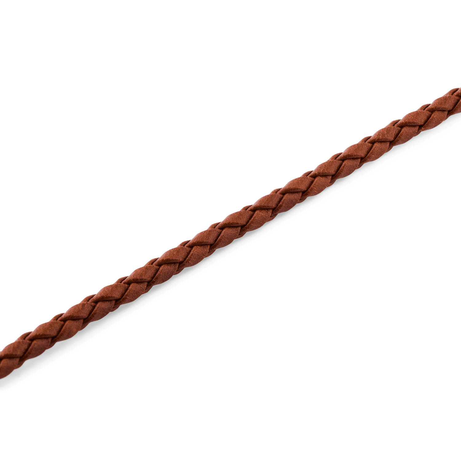 Close-up of the Daniel Braided Leather Bracelet St Mawes 2.8 Silver, showing the slim, brown braided leather band with detailed texture.