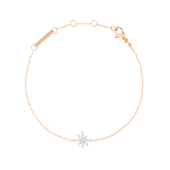Delicate rose gold bracelet featuring a fine adjustable chain and a star-shaped charm set with sparkling white cubic zirconia crystals, finished with a secure lobster clasp.