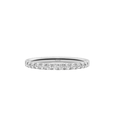 Mirelle Eternity Ring Silver 2 mm featuring a slim polished silver band set with a continuous row of sparkling white cubic zirconia crystals, designed for a refined and minimalist look.