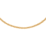 Gold twisted chain necklace with a rope-inspired design, crafted from stainless steel and finished with a polished gold sheen.