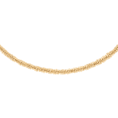 Gold twisted chain necklace with a rope-inspired design, crafted from stainless steel and finished with a polished gold sheen.